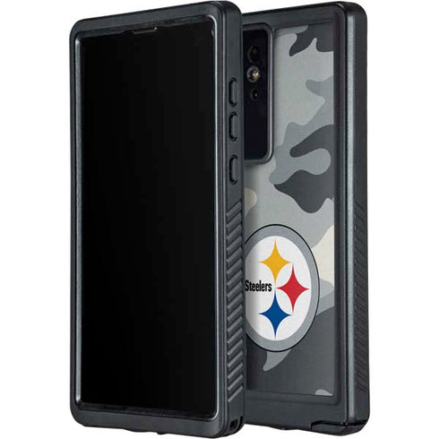 NFL Pittsburgh Steelers Camo Galaxy S24 Ultra Waterproof Case