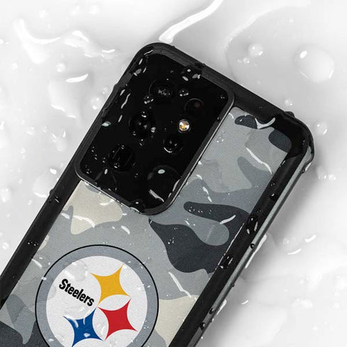 NFL Pittsburgh Steelers Camo Galaxy S24 Ultra Waterproof Case