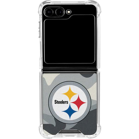 NFL Pittsburgh Steelers Camo Galaxy Z Flip6 Clear Case