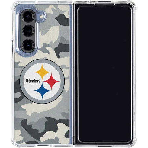 NFL Pittsburgh Steelers Camo Galaxy Z Fold5 5G Clear Case