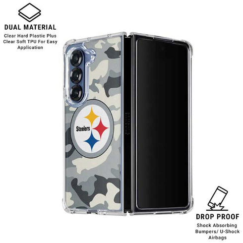 NFL Pittsburgh Steelers Camo Galaxy Z Fold6 Clear Case