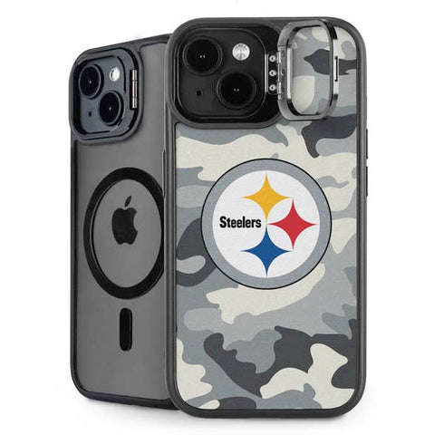 NFL Pittsburgh Steelers Camo iPhone 14 Plus Kickstand Case