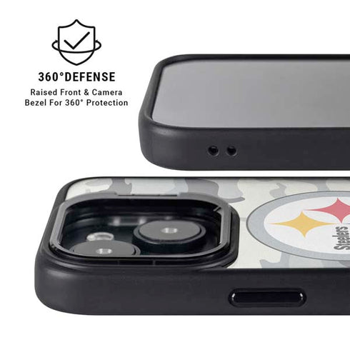 NFL Pittsburgh Steelers Camo iPhone 14 Plus Kickstand Case