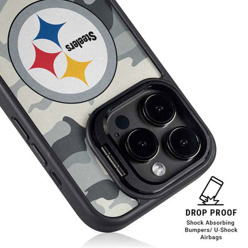 NFL Pittsburgh Steelers Camo iPhone 14 Pro Max Kickstand Case