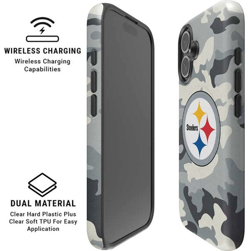 NFL Pittsburgh Steelers Camo iPhone 16 Plus Magsafe Impact Case