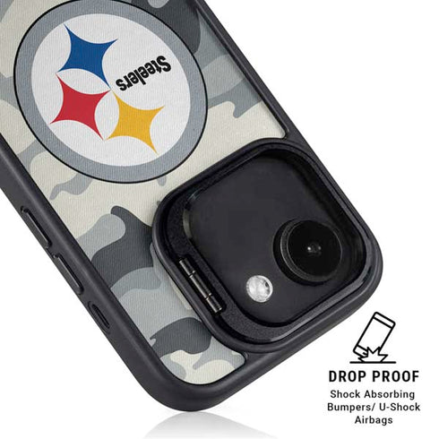 NFL Pittsburgh Steelers Camo iPhone 16e Kickstand Case