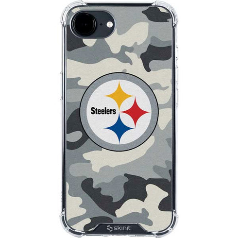 NFL Pittsburgh Steelers Camo iPhone 16e Clear Case