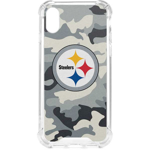 NFL Pittsburgh Steelers Camo iPhone XS Clear Case