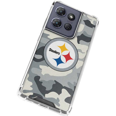 NFL Pittsburgh Steelers Camo Moto G 5G (2025) Clear Case