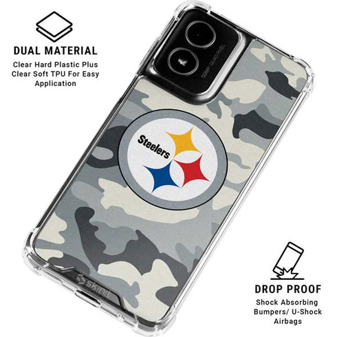 NFL Pittsburgh Steelers Camo Moto G Power 5G (2024) Clear Case