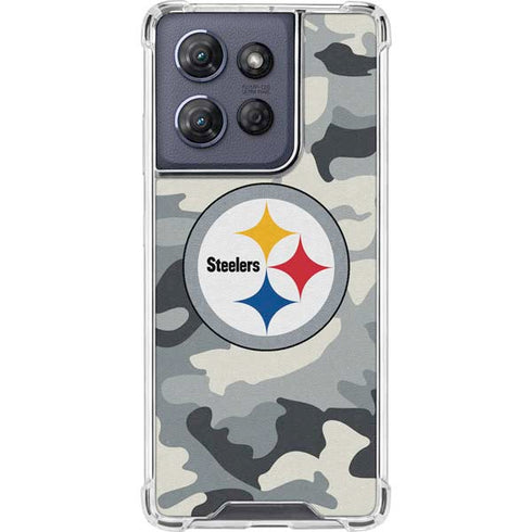 NFL Pittsburgh Steelers Camo Moto G Power 5G (2025) Clear Case