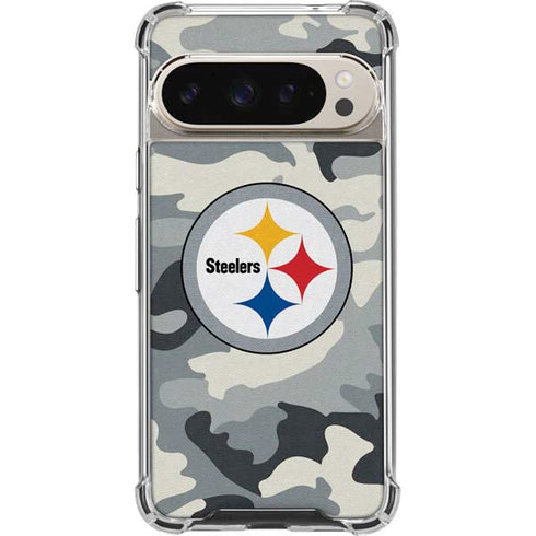 NFL Pittsburgh Steelers Camo Pixel 9/9 Pro Clear Case