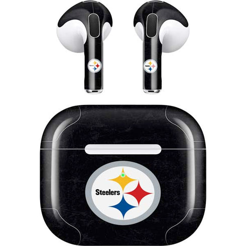 NFL Pittsburgh Steelers Distressed Apple AirPods (3rd Gen 2021) Skin