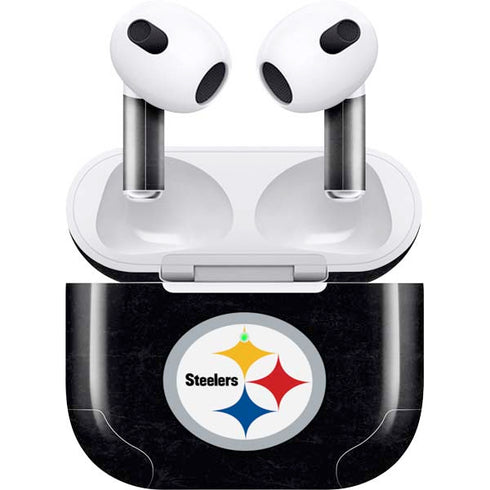NFL Pittsburgh Steelers Distressed Apple AirPods (3rd Gen 2021) Skin