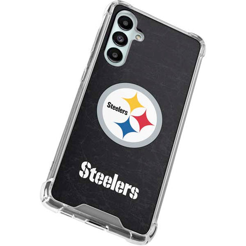 NFL Pittsburgh Steelers Distressed Galaxy A16 5G Clear Case