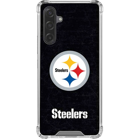 NFL Pittsburgh Steelers Distressed Galaxy A17 Clear Case