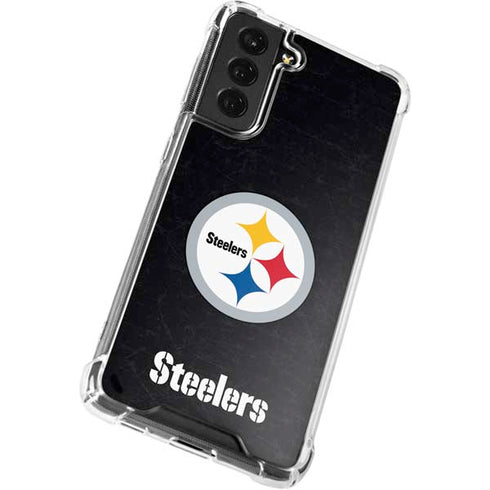 NFL Pittsburgh Steelers Distressed Galaxy S22 Clear Case