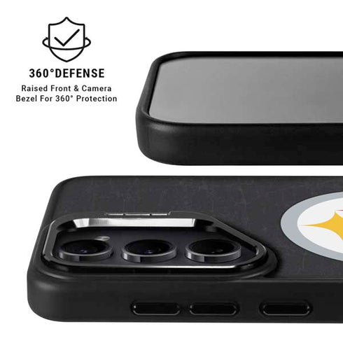 NFL Pittsburgh Steelers Distressed Galaxy S25 Plus Kickstand Case