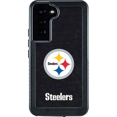 NFL Pittsburgh Steelers Distressed Galaxy S24 Plus Waterproof Case