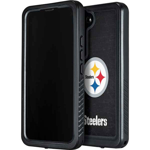 NFL Pittsburgh Steelers Distressed Galaxy S24 Plus Waterproof Case