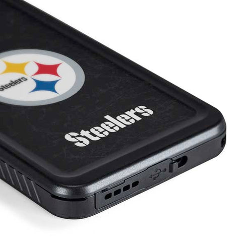 NFL Pittsburgh Steelers Distressed Galaxy S24 Plus Waterproof Case