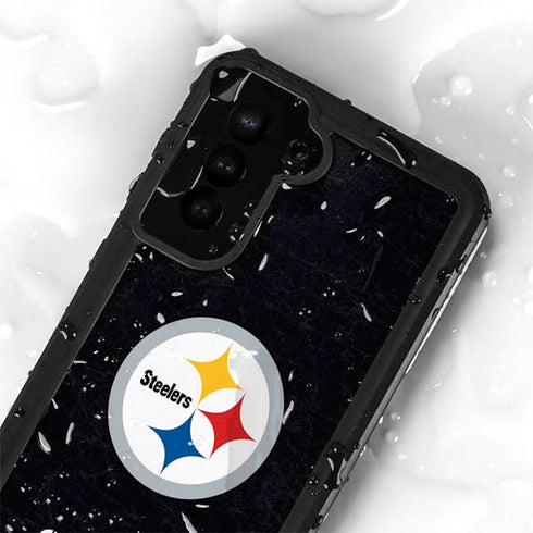 NFL Pittsburgh Steelers Distressed Galaxy S24 Plus Waterproof Case