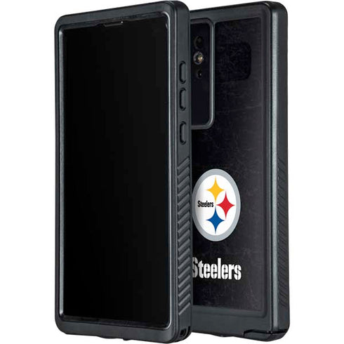 NFL Pittsburgh Steelers Distressed Galaxy S24 Ultra Waterproof Case