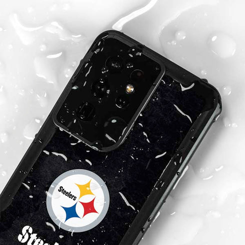 NFL Pittsburgh Steelers Distressed Galaxy S24 Ultra Waterproof Case