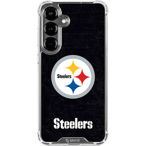 NFL Pittsburgh Steelers Distressed Galaxy S26 Clear Case