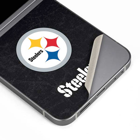 NFL Pittsburgh Steelers Distressed Galaxy Z Flip6 Skin
