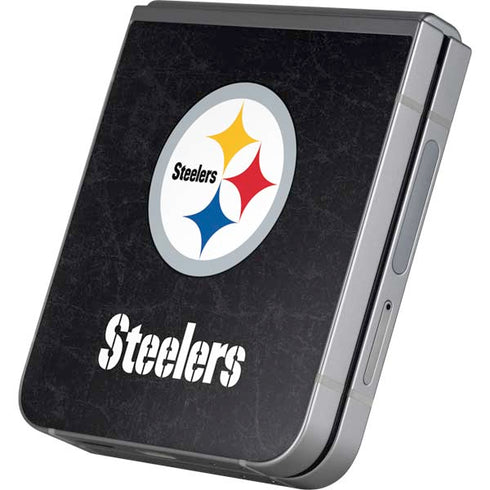 NFL Pittsburgh Steelers Distressed Galaxy Z Flip6 Skin