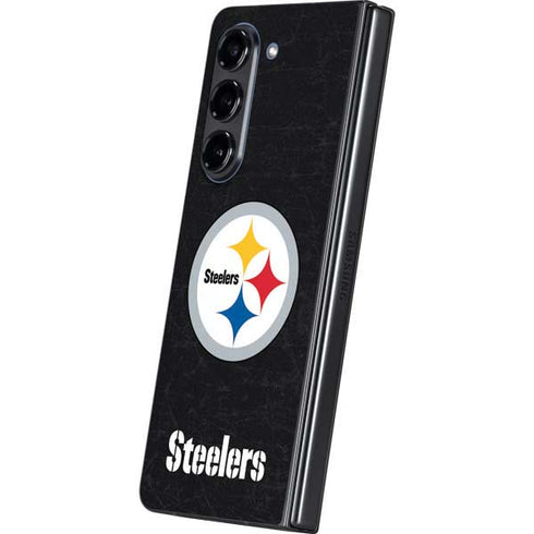 NFL Pittsburgh Steelers Distressed Galaxy Z Fold5 5G Skin