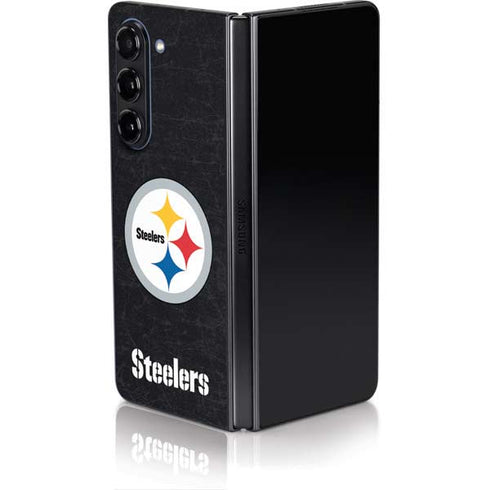 NFL Pittsburgh Steelers Distressed Galaxy Z Fold5 5G Skin