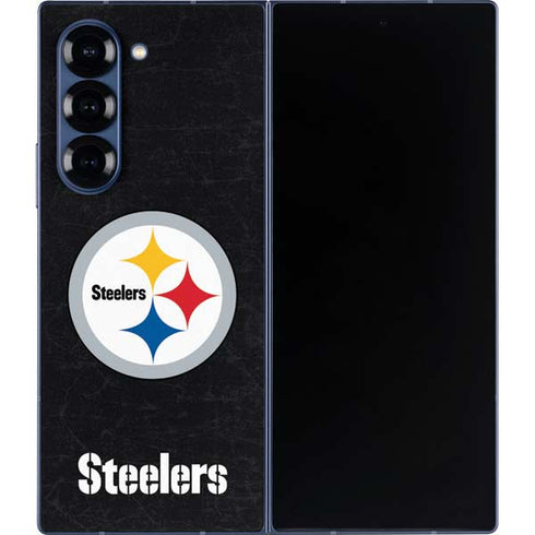 NFL Pittsburgh Steelers Distressed Galaxy Z Fold6 Skin