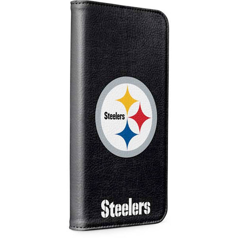 NFL Pittsburgh Steelers Distressed iPhone 15 Plus Folio Case
