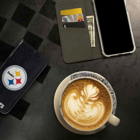 NFL Pittsburgh Steelers Distressed iPhone 15 Plus Folio Case