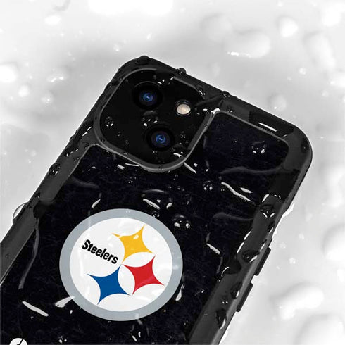 NFL Pittsburgh Steelers Distressed iPhone 15 Plus Waterproof Case