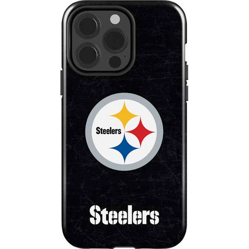 NFL Pittsburgh Steelers Distressed iPhone 15 Pro Impact Case