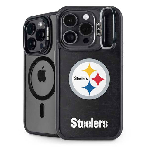 NFL Pittsburgh Steelers Distressed iPhone 15 Pro Max Kickstand Case