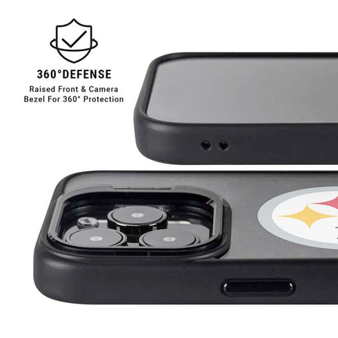NFL Pittsburgh Steelers Distressed iPhone 15 Pro Max Kickstand Case