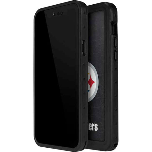 NFL Pittsburgh Steelers Distressed iPhone 15 Pro Waterproof Case