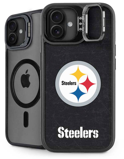 NFL Pittsburgh Steelers Distressed iPhone 16 Plus Kickstand Case