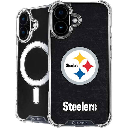 NFL Pittsburgh Steelers Distressed iPhone 16 Plus MagSafe Case