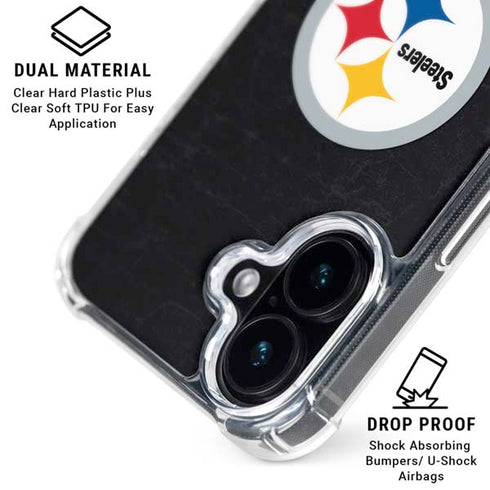 NFL Pittsburgh Steelers Distressed iPhone 16 Plus MagSafe Case