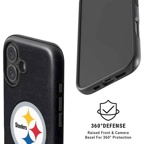 NFL Pittsburgh Steelers Distressed iPhone 16 Plus Magsafe Impact Case