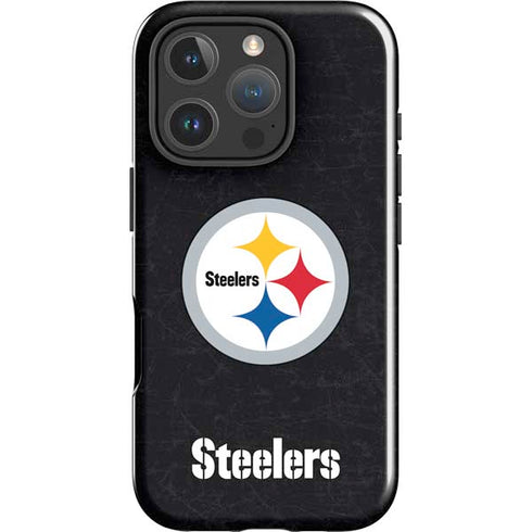 NFL Pittsburgh Steelers Distressed iPhone 16 Pro Impact Case