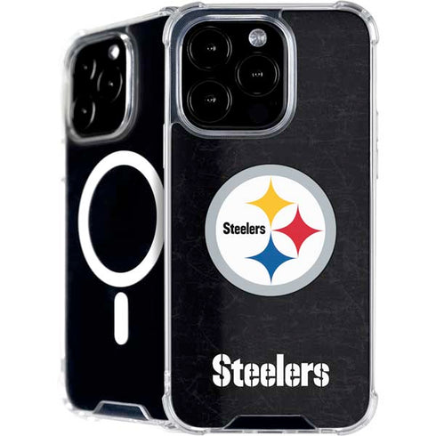 NFL Pittsburgh Steelers Distressed iPhone 16 Pro Max MagSafe Case
