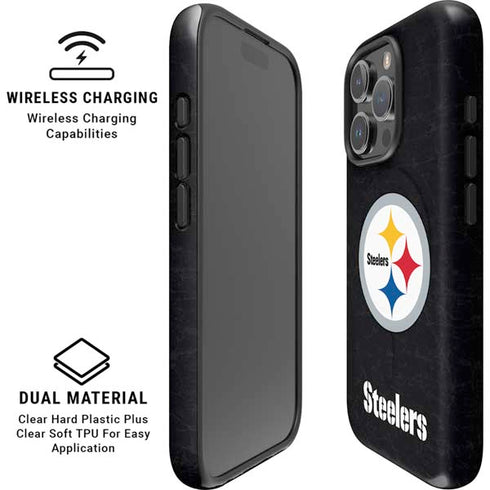 NFL Pittsburgh Steelers Distressed iPhone 16 Pro Max Magsafe Impact Case