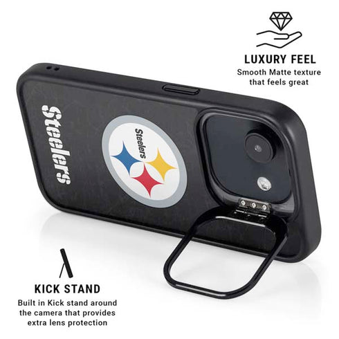 NFL Pittsburgh Steelers Distressed iPhone 16e Kickstand Case