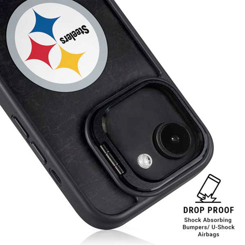 NFL Pittsburgh Steelers Distressed iPhone 16e Kickstand Case